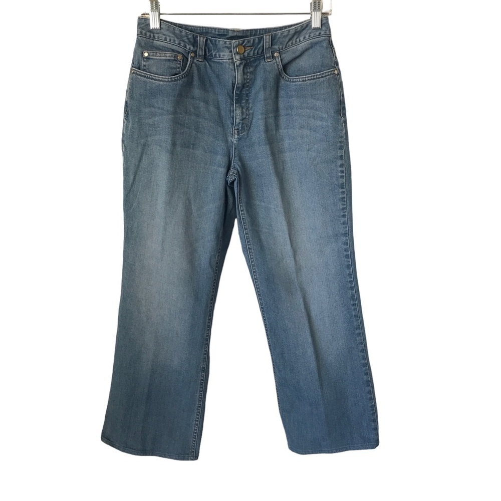 Talbots size 6 petite jeans light wash 5 pocket embellishments on back p…‎
